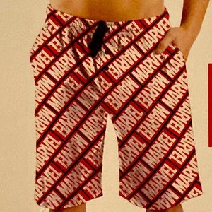 Marvel Red and White Men's Shorts